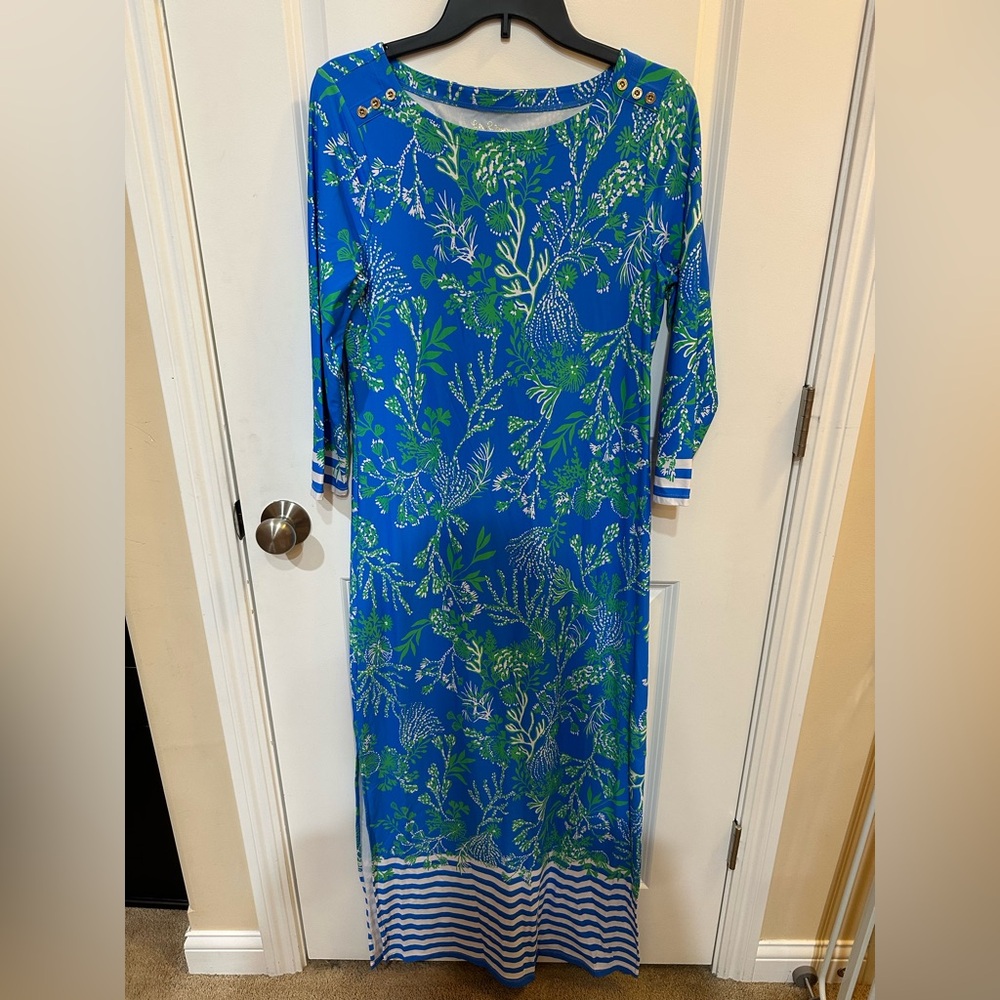 Lilly Pulitzer Blue and Green Patterned Dress
